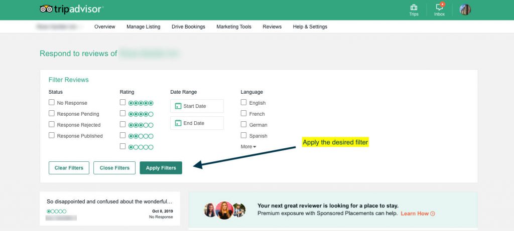 Tripadvisor Review Response Step 5