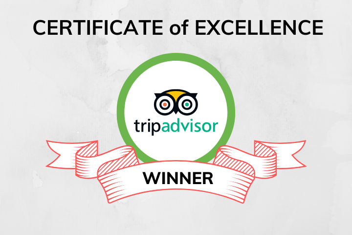 TripAdvisor CERTIFICATE of EXCELLENCE Winner