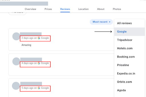 Hotel reviews Google 3