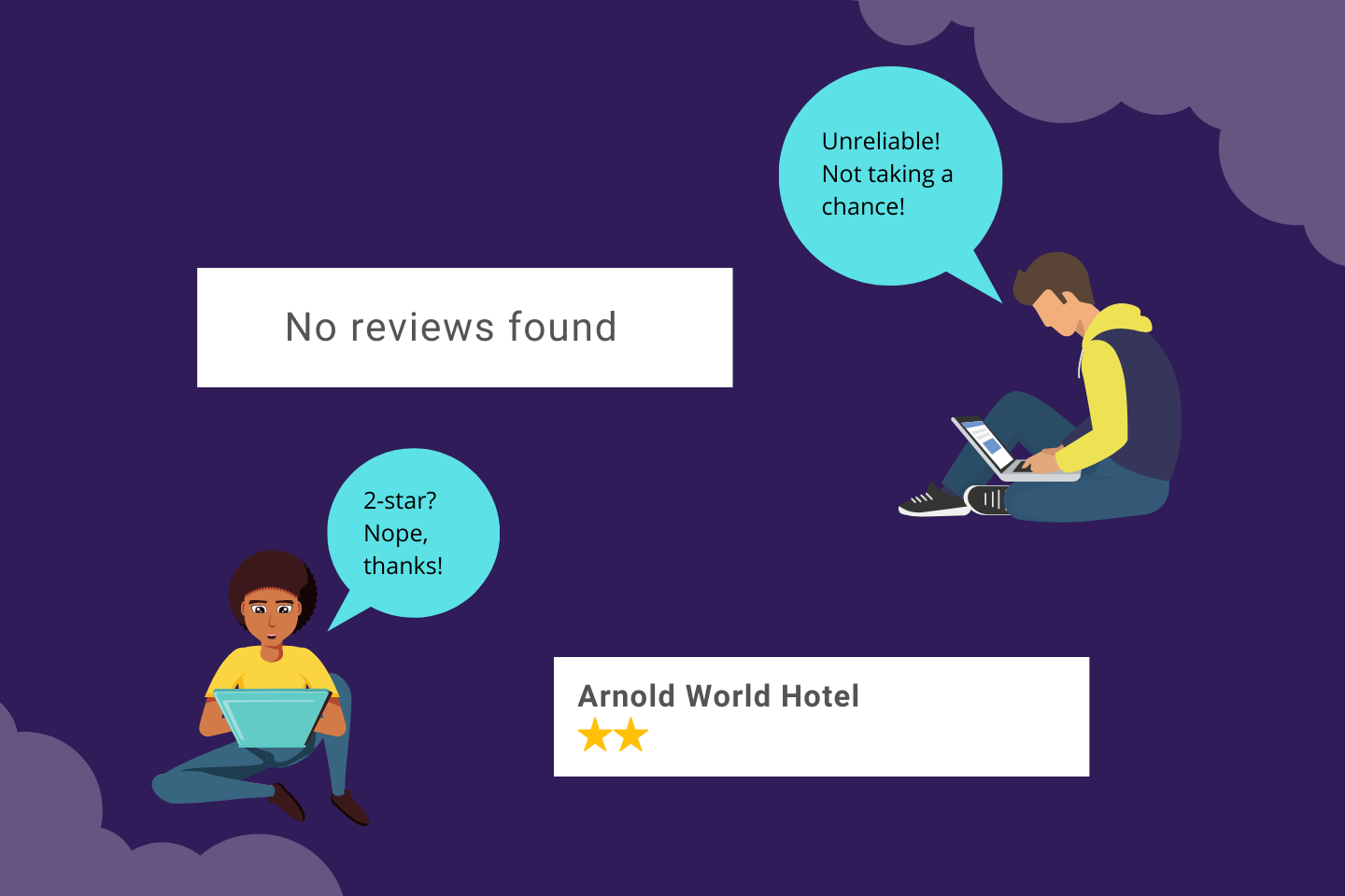 quick hack for hotel's online reputation:travelers will not book hotels with zero reviews